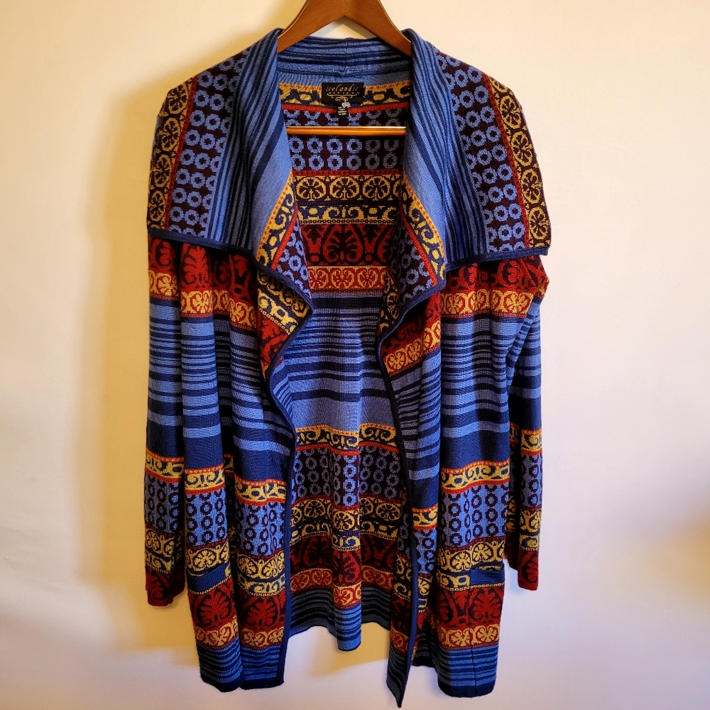 Icelandic Designs Long Sleeve Waterfall Cardigan Size Med NWOT